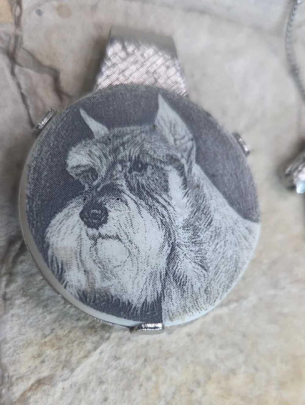Vintage Schnauzer Dog Money Clip And Pendant Necklace Bundle Lot